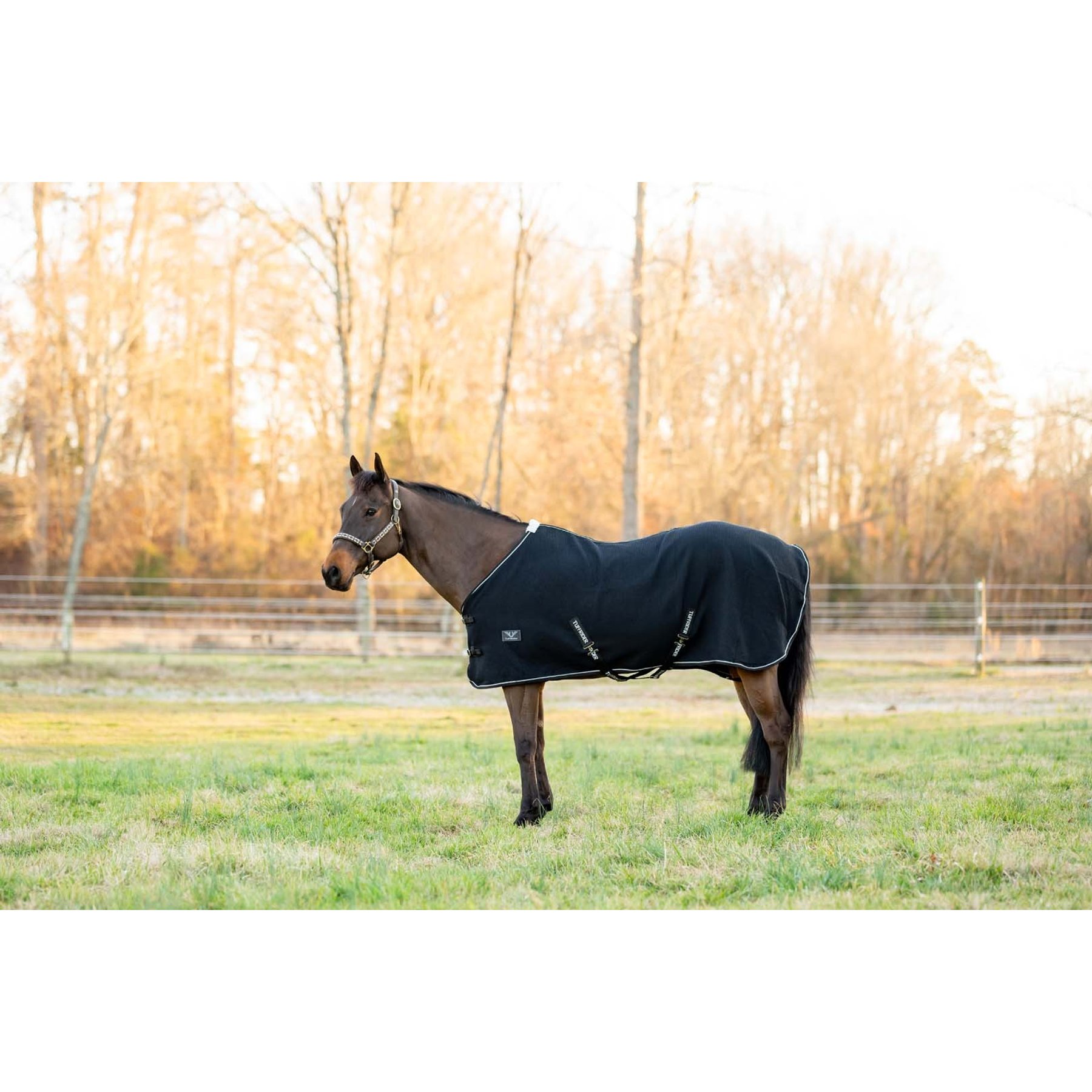 TuffRider Waffle Weave Standard Neck Horse Cooler Sheet, Black, 72-in