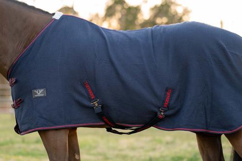 Show full view: TuffRider Waffle Weave Standard Neck Horse Cooler Sheet, Navy, 84-in slide 2 of 5