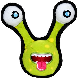 Tuffy's Alien Ball Green 2eye Squeaky Plush Dog Toy, Green