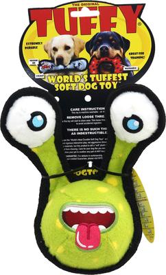 Show full view: Tuffy's Alien Ball Green 2eye Squeaky Plush Dog Toy, Green slide 4 of 5