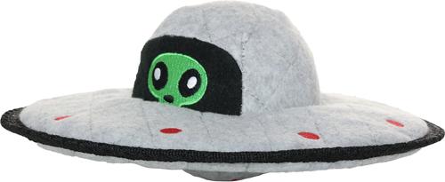 Show full view: Tuffy's Alien UFO Squeaky Plush Dog Toy, Grey slide 2 of 5