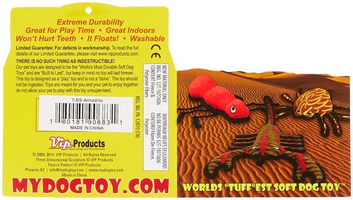 Show full view: Tuffy's Arnie the Armadillo Plush Dog Toy slide 6 of 8