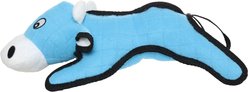 Tuffy's Barnyard Cow Squeaky Plush Dog Toy, Blue