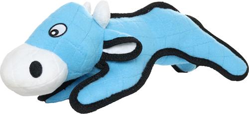 Show full view: Tuffy's Barnyard Cow Squeaky Plush Dog Toy, Blue slide 2 of 4