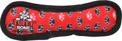Tuffy's Bone Squeaky Plush Dog Toy, Red, Medium