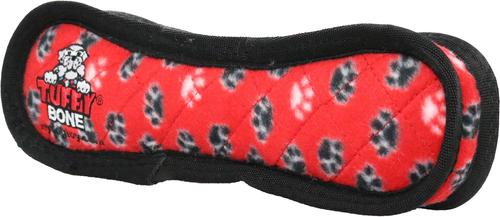 Show full view: Tuffy's Bone Squeaky Plush Dog Toy, Red, Medium slide 3 of 5