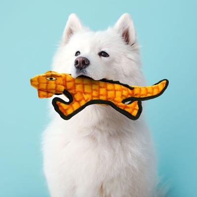 Show full view: Tuffy's Desert Gila Monster Squeaky Plush Dog Toy, Regular slide 3 of 7