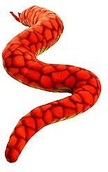 Show full view: Tuffy's Desert Snake Squeaky Plush Dog Toy, Red slide 6 of 9