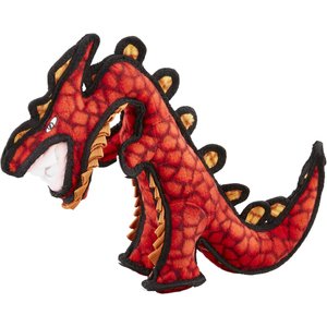 Tuffy's Destructosaurus Dino Squeaky Plush Dog Toy, Junior