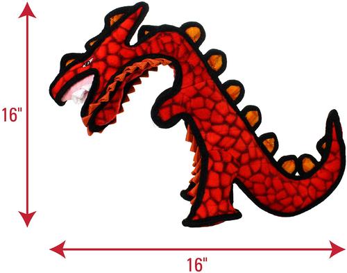 Show full view: Tuffy's Destructosaurus Dino Squeaky Plush Dog Toy, Junior slide 2 of 10