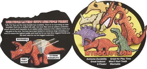 Show full view: Tuffy's Destructosaurus Dino Squeaky Plush Dog Toy, Junior slide 6 of 10