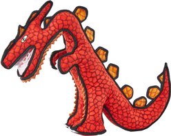 Tuffy's Destructosaurus Dino Squeaky Plush Dog Toy