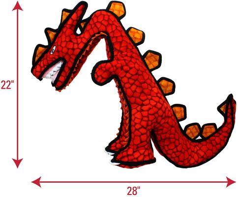 Show full view: Tuffy's Destructosaurus Dino Squeaky Plush Dog Toy slide 2 of 11