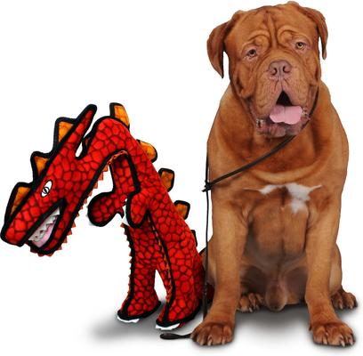 Show full view: Tuffy's Destructosaurus Dino Squeaky Plush Dog Toy slide 3 of 11