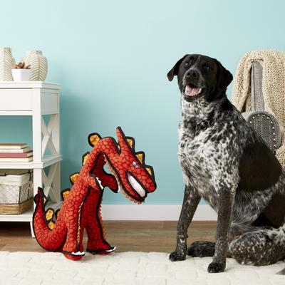 Show full view: Tuffy's Destructosaurus Dino Squeaky Plush Dog Toy slide 5 of 11