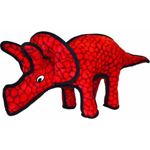 DogStar Dino Tucker the Triceratops Squeaky Dog Plush Toy