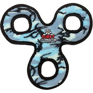 Tuffy's Jr 3WayTug Squeaky Plush Dog Toy, Blue Camo