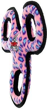 Show full view: Tuffy's Jr 3WayTug Squeaky Plush Dog Toy, Pink Leopard slide 5 of 8