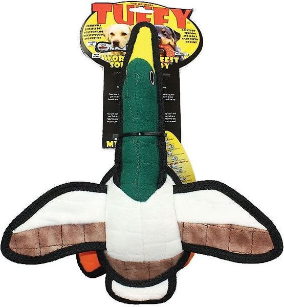 Tuffy's Barnyard Duck Squeaky Plush Dog Toy