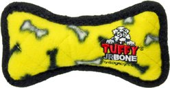 Tuffy's Jr Bone Squeaky Plush Dog Toy, Yellow