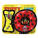 Tuffy's Jr Bone, Yellow & Jr Ring, Red Plush Dog Toys, 2 count
