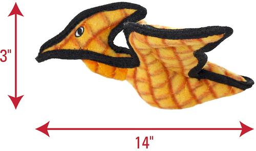 Show full view: Tuffy's Jr Dinosaur Pterodactyl Squeaky Plush Dog Toy, Orange slide 2 of 8