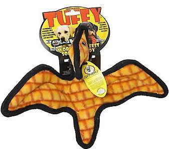 Show full view: Tuffy's Jr Dinosaur Pterodactyl Squeaky Plush Dog Toy, Orange slide 6 of 8