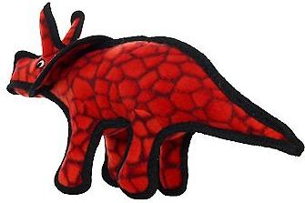 Show full view: Tuffy's Jr Dinosaur Triceratops Plush Dog Toy, Red slide 5 of 8