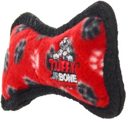 Tuffy's Junior Bone Squeaky Plush Dog Toy, Red Paws slide 2 of 4