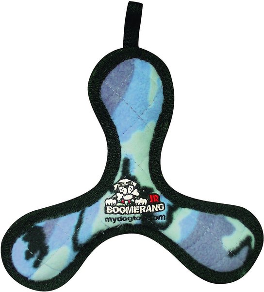 Show full view: Tuffy's Junior Bowmerang Squeaky Plush Dog Toy, Camo Blue slide 1 of 7