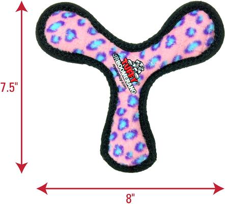 Show full view: Tuffy's Junior Bowmerang Squeaky Plush Dog Toy, Pink Leopard slide 3 of 9