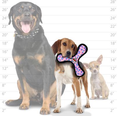 Show full view: Tuffy's Junior Bowmerang Squeaky Plush Dog Toy, Pink Leopard slide 6 of 9