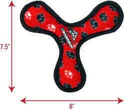 Tuffy's Junior Bowmerang Squeaky Plush Dog Toy, Red Paws slide 2 of 8