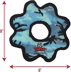 Tuffy's Junior Gear Ring Squeaky Plush Dog Toy, Camo Blue slide 2 of 8