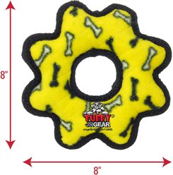 Tuffy's Junior Gear Ring Squeaky Plush Dog Toy, Yellow Bones slide 2 of 6
