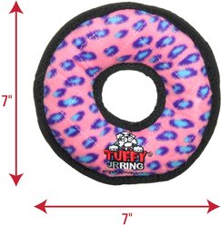 Tuffy's Junior Ring Squeaky Plush Dog Toy, Pink Leopard slide 2 of 7