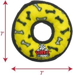 Tuffy's Junior Ring Squeaky Plush Dog Toy, Yellow Bones slide 2 of 8