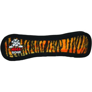 Tuffy's Mega Bone Squeaky Plush Dog Toy, Tiger