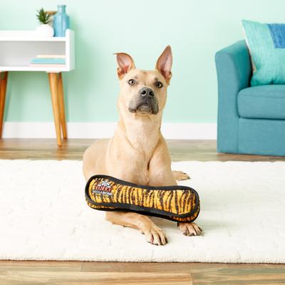 Show full view: Tuffy's Mega Bone Squeaky Plush Dog Toy, Tiger slide 4 of 6