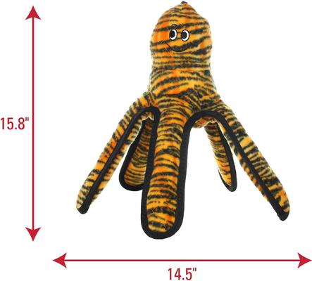 Show full view: Tuffy's Mega Creature Tiger Print Octopus Squeaky Plush Dog Toy, Jersey Shore Pete slide 2 of 8