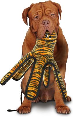 Show full view: Tuffy's Mega Creature Tiger Print Octopus Squeaky Plush Dog Toy, Jersey Shore Pete slide 3 of 8