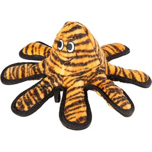 Tuffy's Mega Creature Tiger Print Octopus Squeaky Plush Dog Toy, Oscar