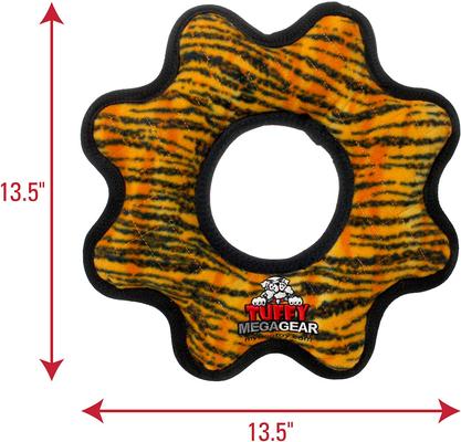 Show full view: Tuffy's Mega Gear Ring Squeaky Plush Dog Toy, Tiger slide 2 of 8