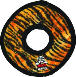 Tuffy's Mega Junior Ring Squeaky Plush Dog Toy, Tiger