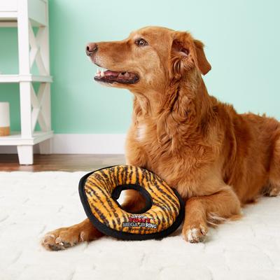 Show full view: Tuffy's Mega Junior Ring Squeaky Plush Dog Toy, Tiger slide 5 of 9