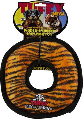 Show full view: Tuffy's Mega Junior Ring Squeaky Plush Dog Toy, Tiger slide 6 of 9