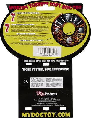 Show full view: Tuffy's Mega Junior Ring Squeaky Plush Dog Toy, Tiger slide 7 of 9