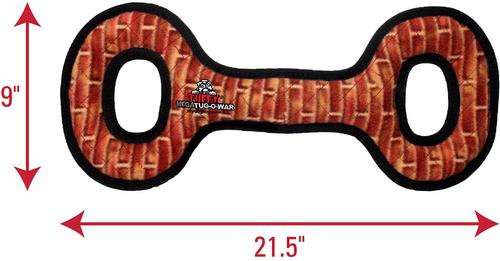 Show full view: Tuffy's Mega Tug Oval Squeaky Plush Dog Toy, Brick slide 2 of 10