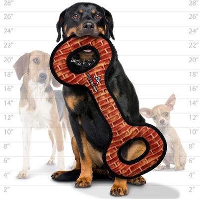Show full view: Tuffy's Mega Tug Oval Squeaky Plush Dog Toy, Brick slide 6 of 10