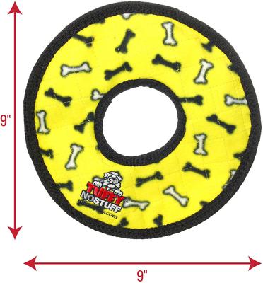 Show full view: Tuffy's No Stuff Ultimate Ring Bone Squeaky Plush Dog Toy, Yellow slide 3 of 10